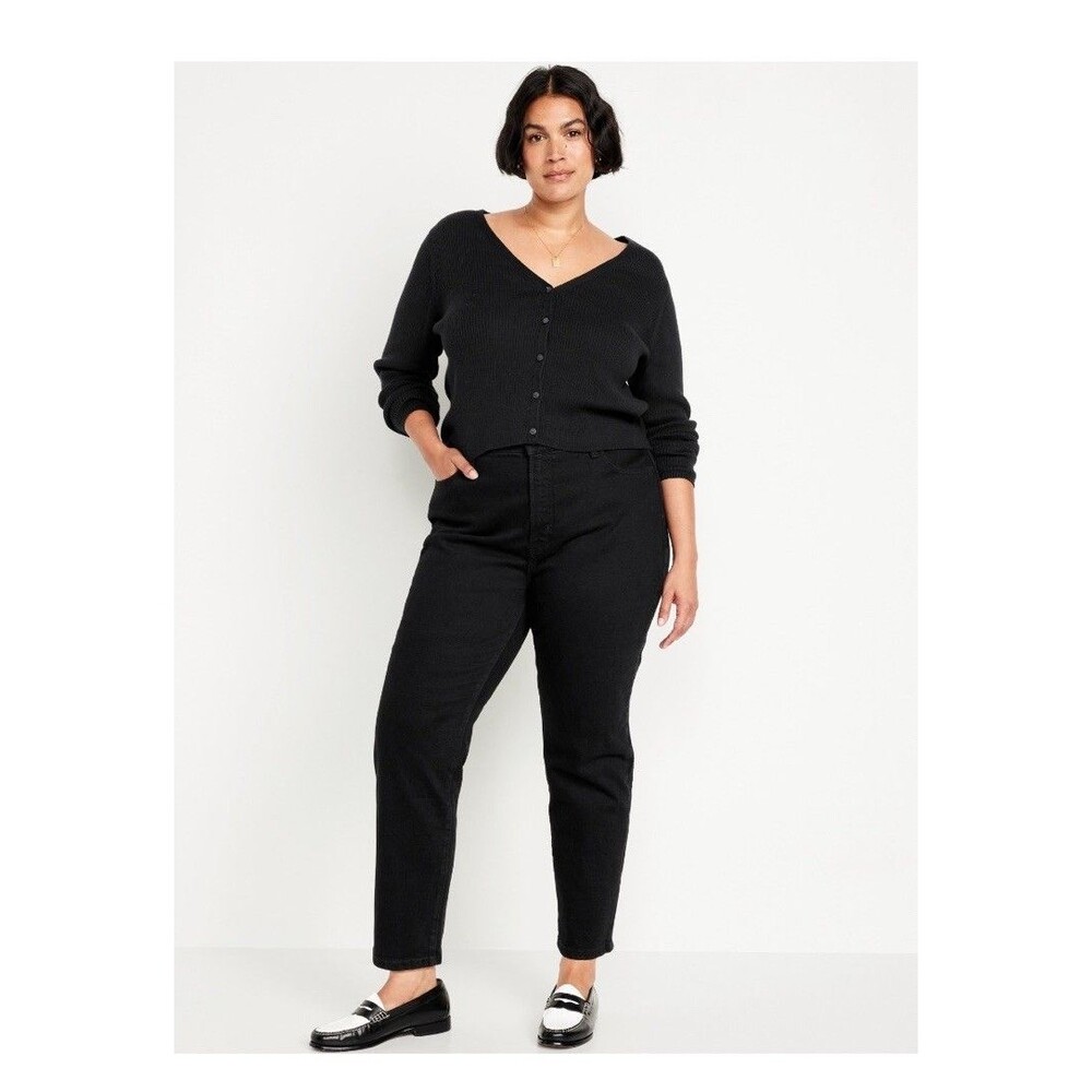 Women's Black Plus Size High-Waisted OG  Zip Fly Straight‎ Jeans Size 18